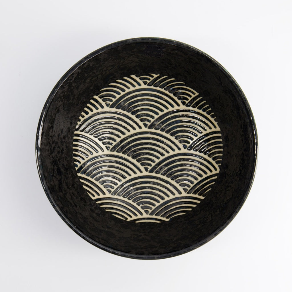 Ramen Bowl 21.5x9cm 1250ml Masamura Seikaiha Black