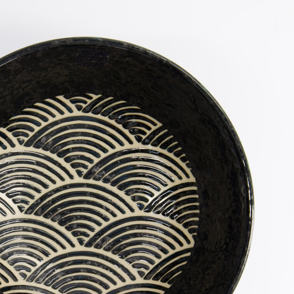 Ramen Bowl 21.5x9cm 1250ml Masamura Seikaiha Black