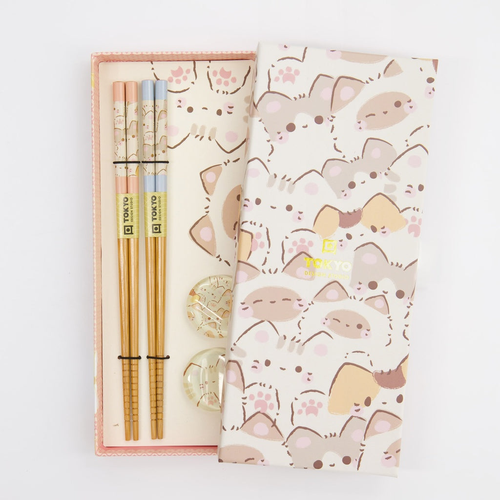 Chopstick Giftset/4 Kawaii Cats