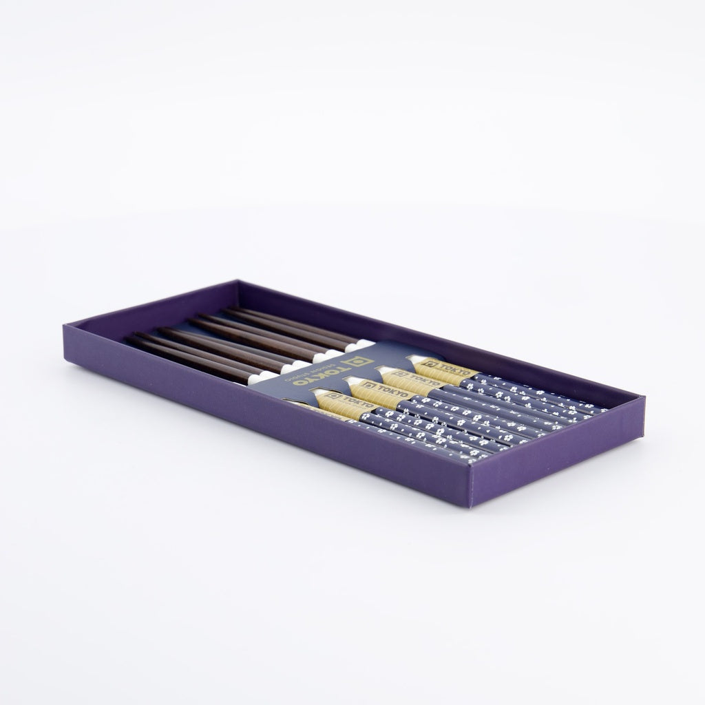 Chopstick Giftset/5 Blue Plum