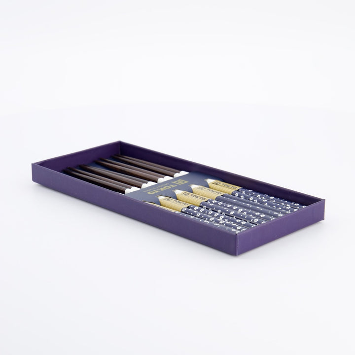 Chopstick Giftset/5 Blue Plum