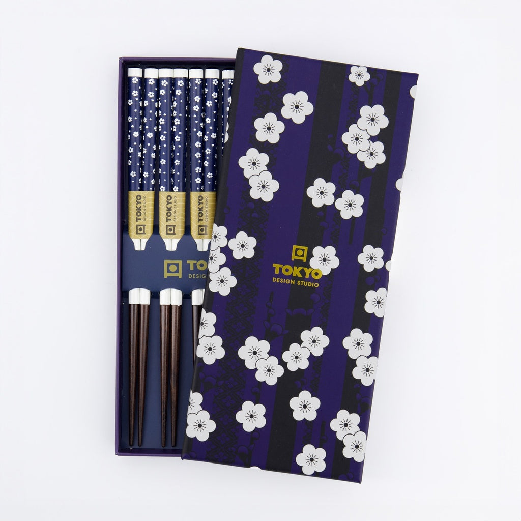 Chopstick Giftset/5 Blue Plum