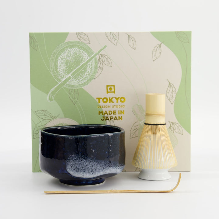Matcha Giftset Blue Brush 12x7.5cm 4pcs