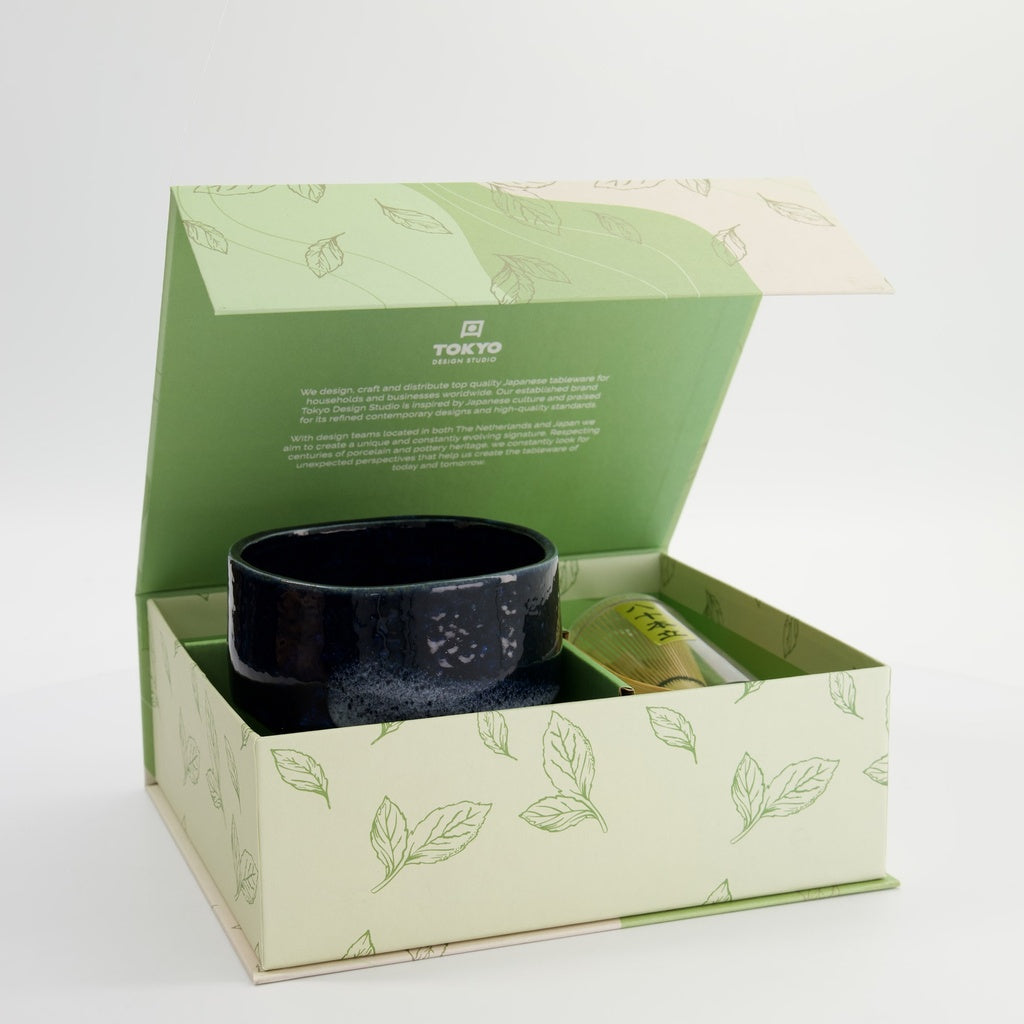 Matcha Giftset Blue Brush 12x7.5cm 4pcs
