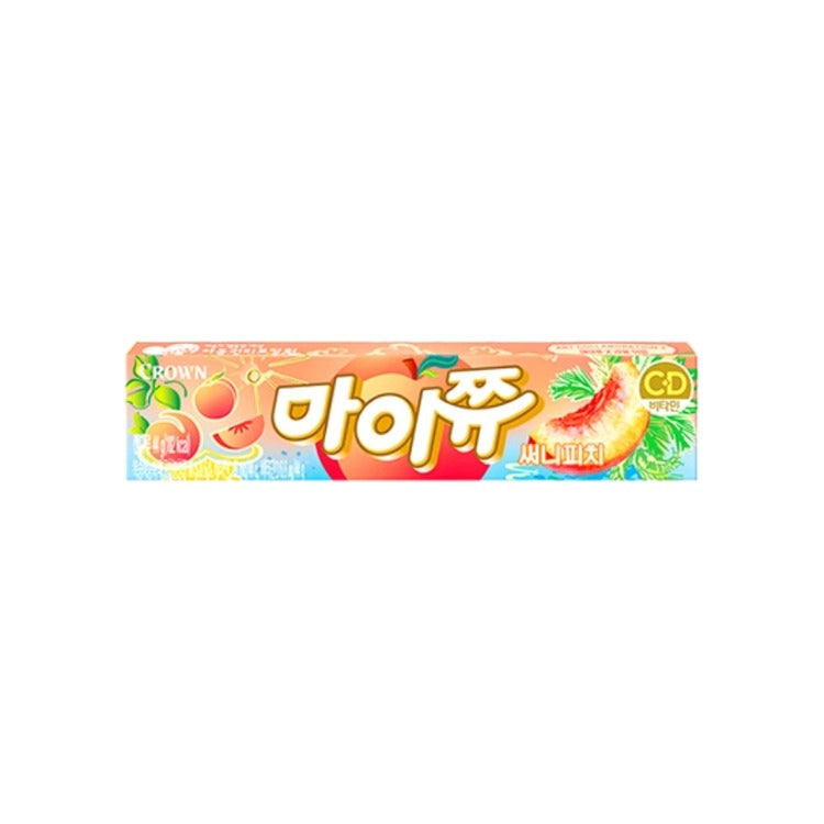 Crown Mychu Chewy Candy Sunny Peach Flavour 44g