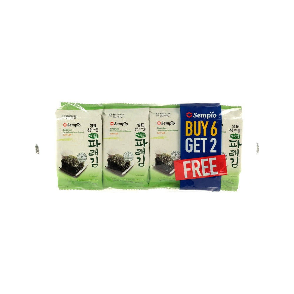 Sempio Roasted Seasoned Seaweed Less Salt 5g (6+2)