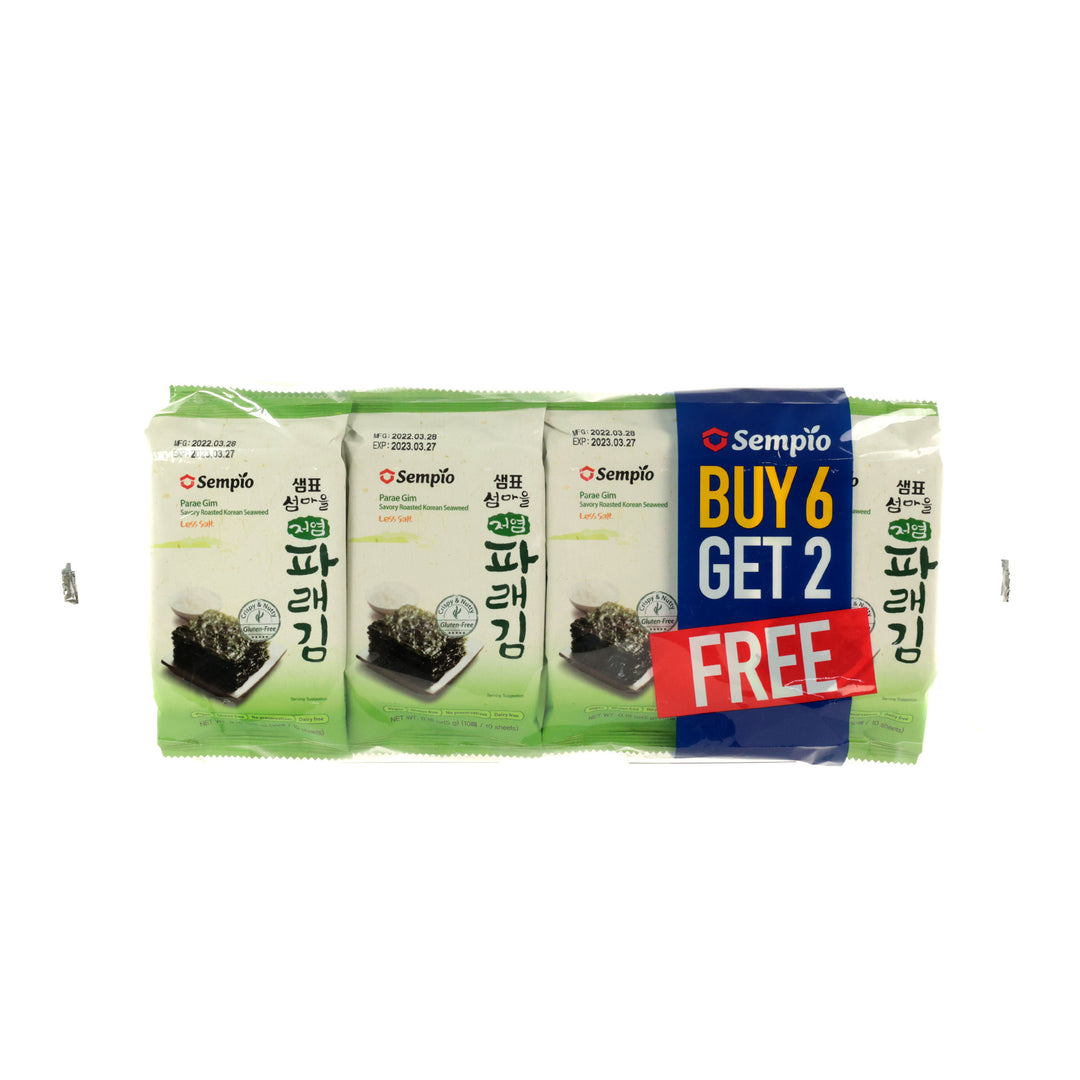 Sempio Roasted Seasoned Seaweed Less Salt 5g (6+2)