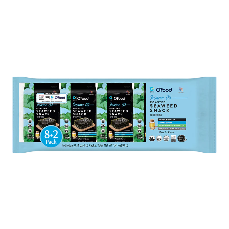 O'Food Sesame Oil Seasoned Seaweed 4G 8+2P (Jaerae)