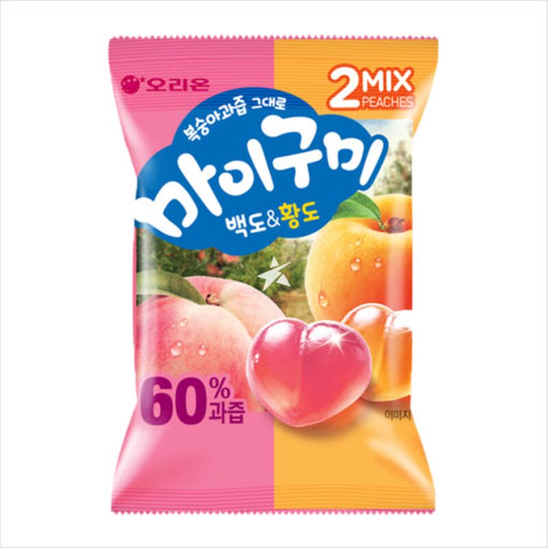 Orion MyGumi Gummy Candy White & Yellow Peaches 97g