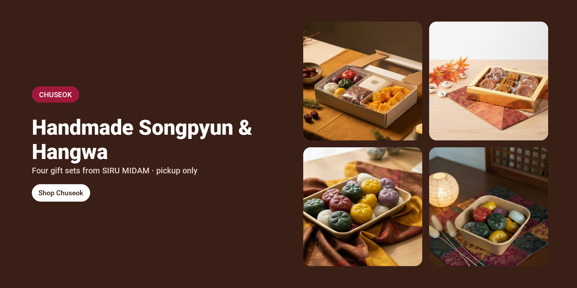 Chuseok rice cakes and hangwa - Shilla Market