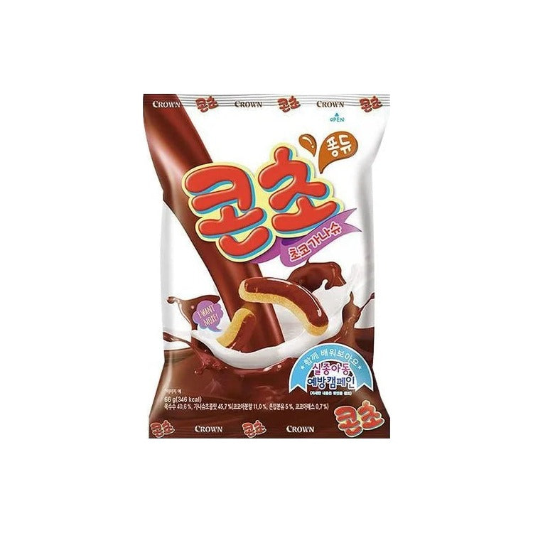 Crown Koncho Corn Chips Chocolate Flavour 66g