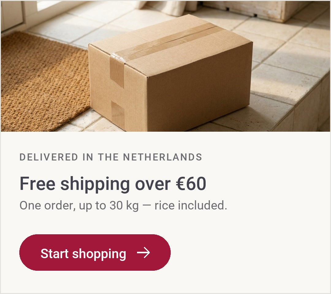 Delivered in the Netherlands: free shipping over 60 euro
