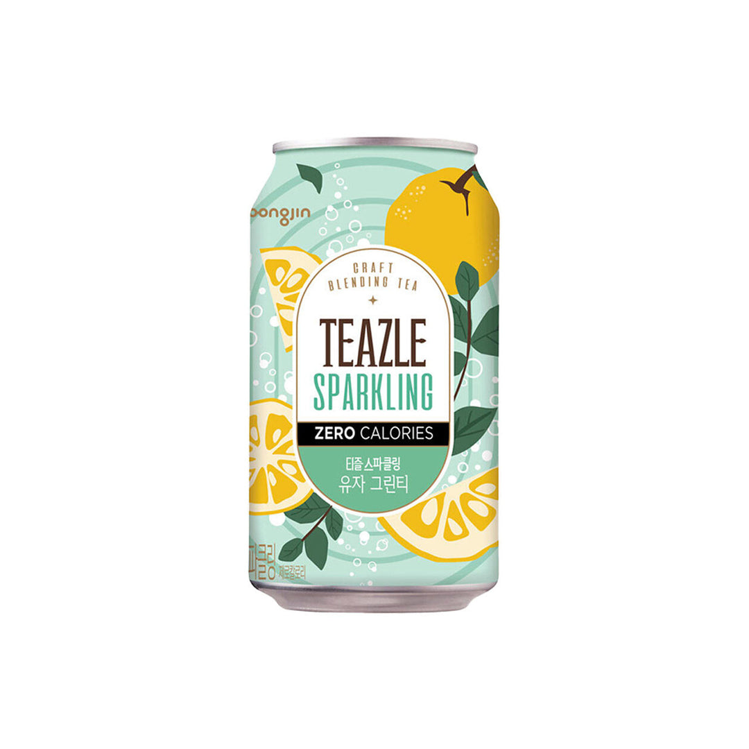 Teazle Sparkling Yuza & Green Tea 340ML - Woongjin